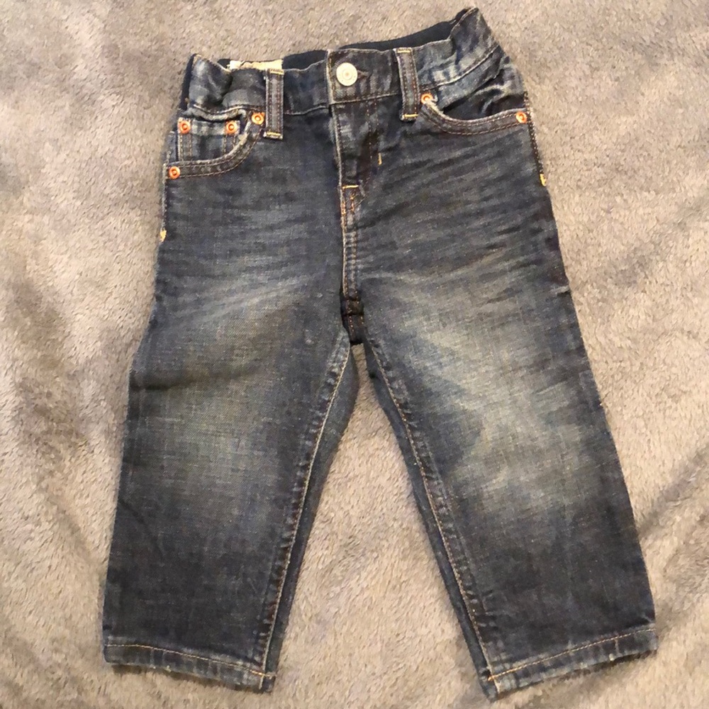 Polo skinny jeans, 18m, dark faded wash, EUC